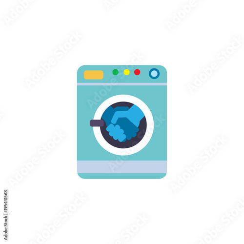 Handshake Laundry Logo Icon Design