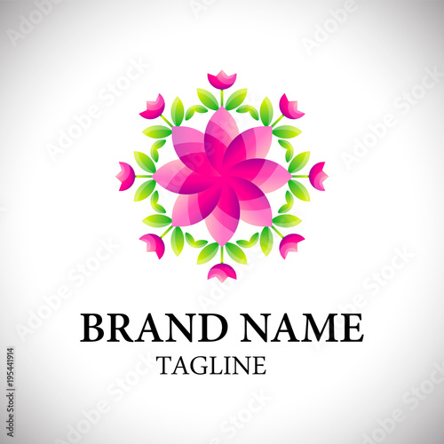 floral logo and symbol
