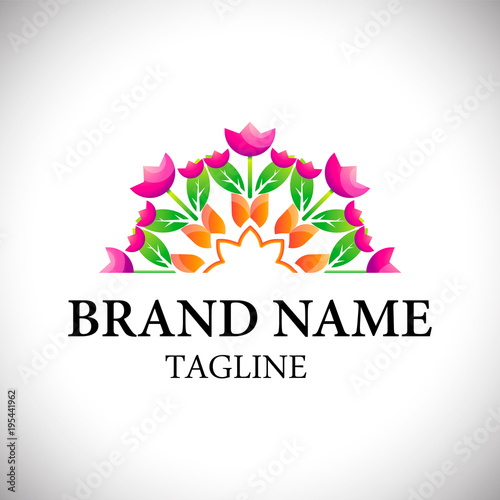 floral logo and symbol