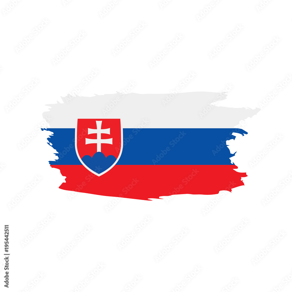 Obraz premium Slovakia flag, vector illustration