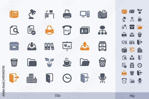 Office & Workplace - Carbon Icons. A set of 30 professional, pixel-perfect icon designed on a 32x32 pixel grid.