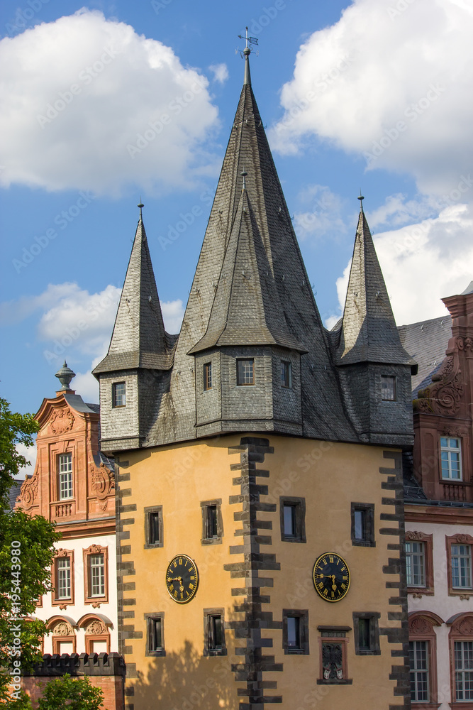 Roof tops of the old traditional buildings in Frankfurt, Germany