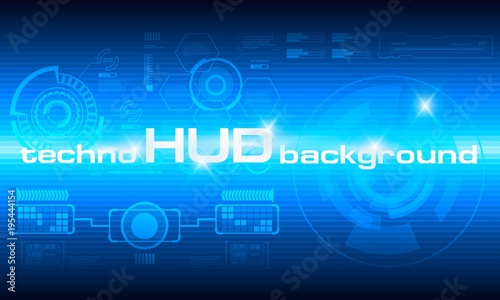HUD technology background, colorful digital background, 3D technology interface. HUD techno background with floating numbers