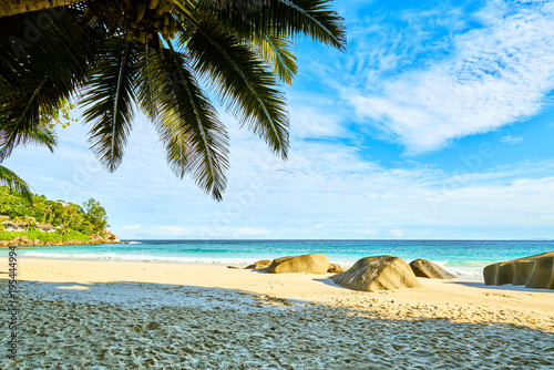tropical beach Seychelles called "Carana Beach", machabee, mahe, seychelles
