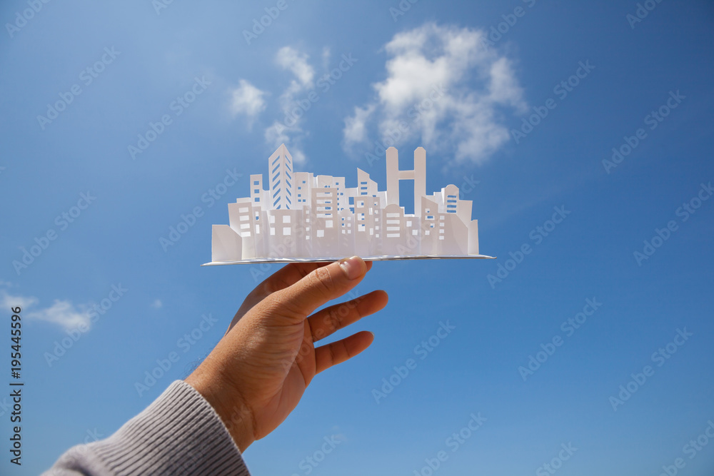 Fototapeta premium City paper model.