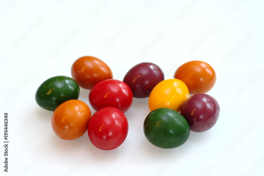 Perfect colorful handmade easter eggs isolated on a white Perfect colorful handmade easter eggs isolated on a white