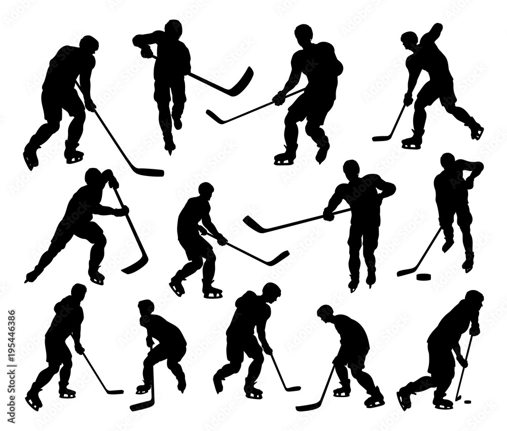 Fototapeta premium Sports Hockey Player Silhouettes