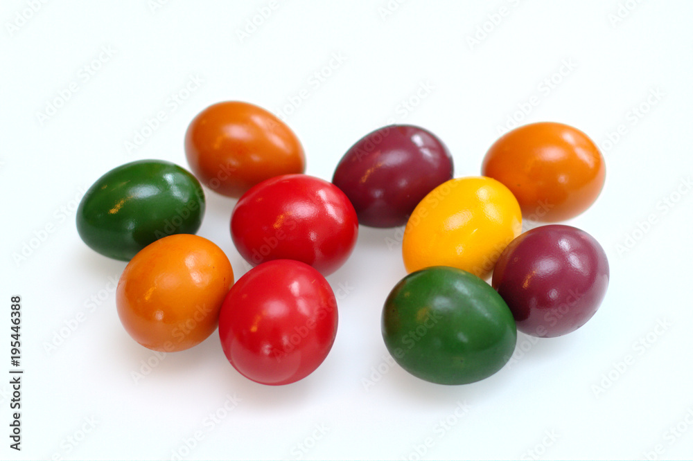 Perfect colorful handmade easter eggs isolated on a white Perfect colorful handmade easter eggs isolated on a white