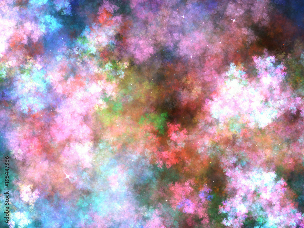 Colorful fractal sky, digital artwork for creative graphic design