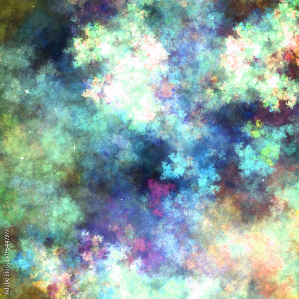 Abstract fractal colorful clouds, digital artwork for creative graphic design