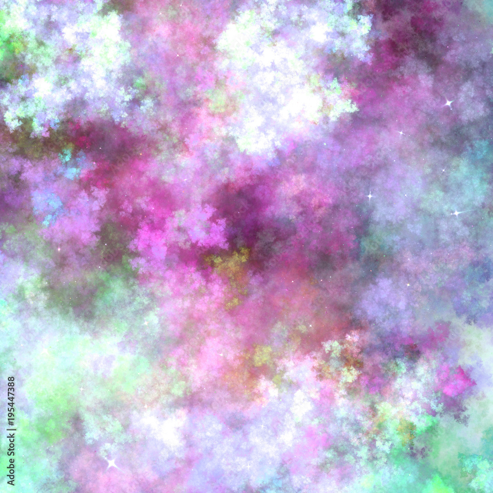 Abstract fractal pink clouds, digital artwork for creative graphic design