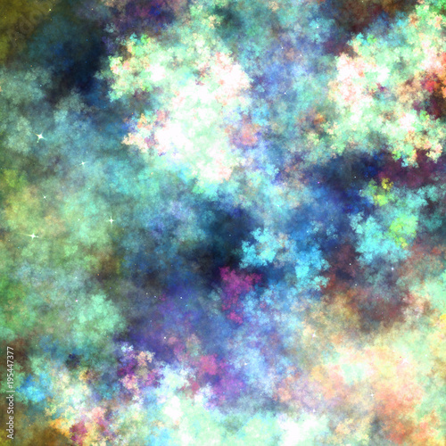 Abstract fractal colorful clouds, digital artwork for creative graphic design