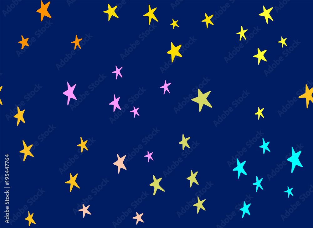 Seamless pattern Colored stars Blue background Seamless pattern Colored stars Blue background