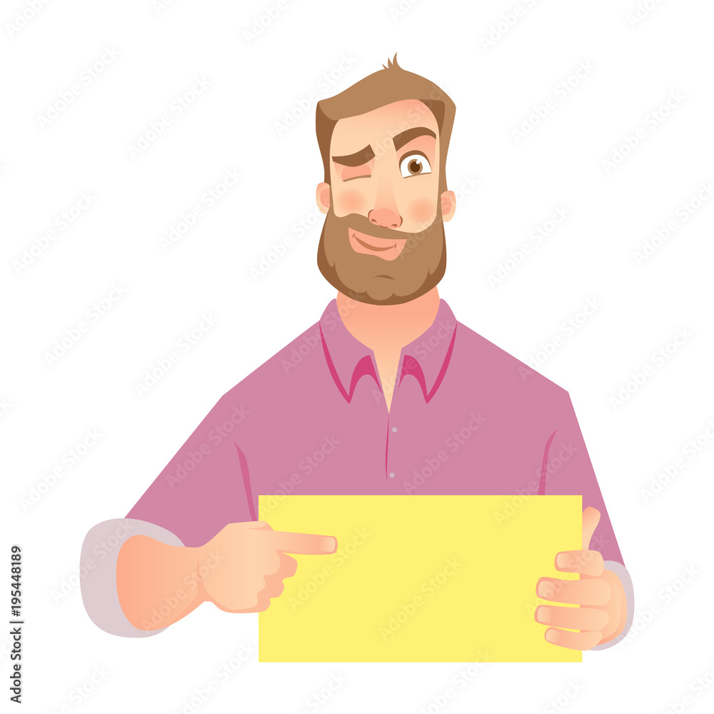 man holding blank paper