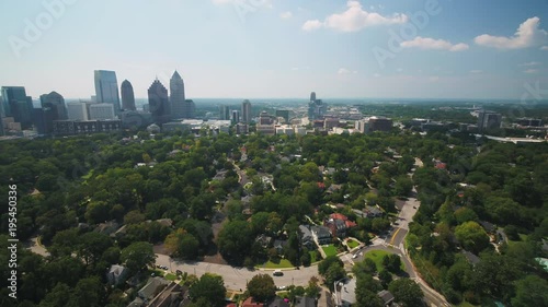 Atlanta Aerial v325 Flying low around Ansley Park area sunny cityscape 11/17 photo