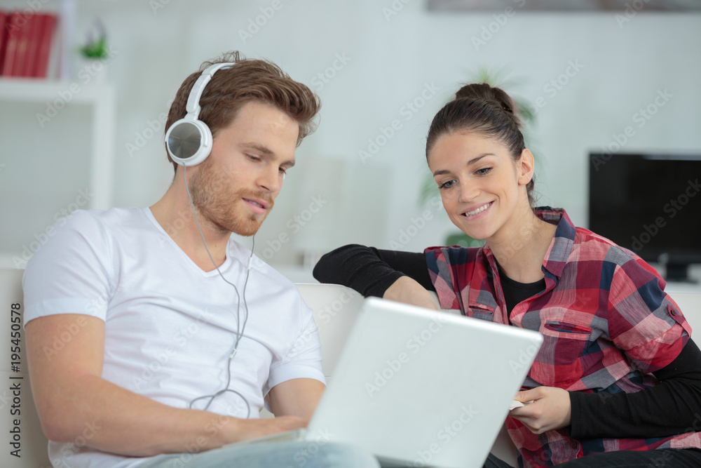 couple with laptop