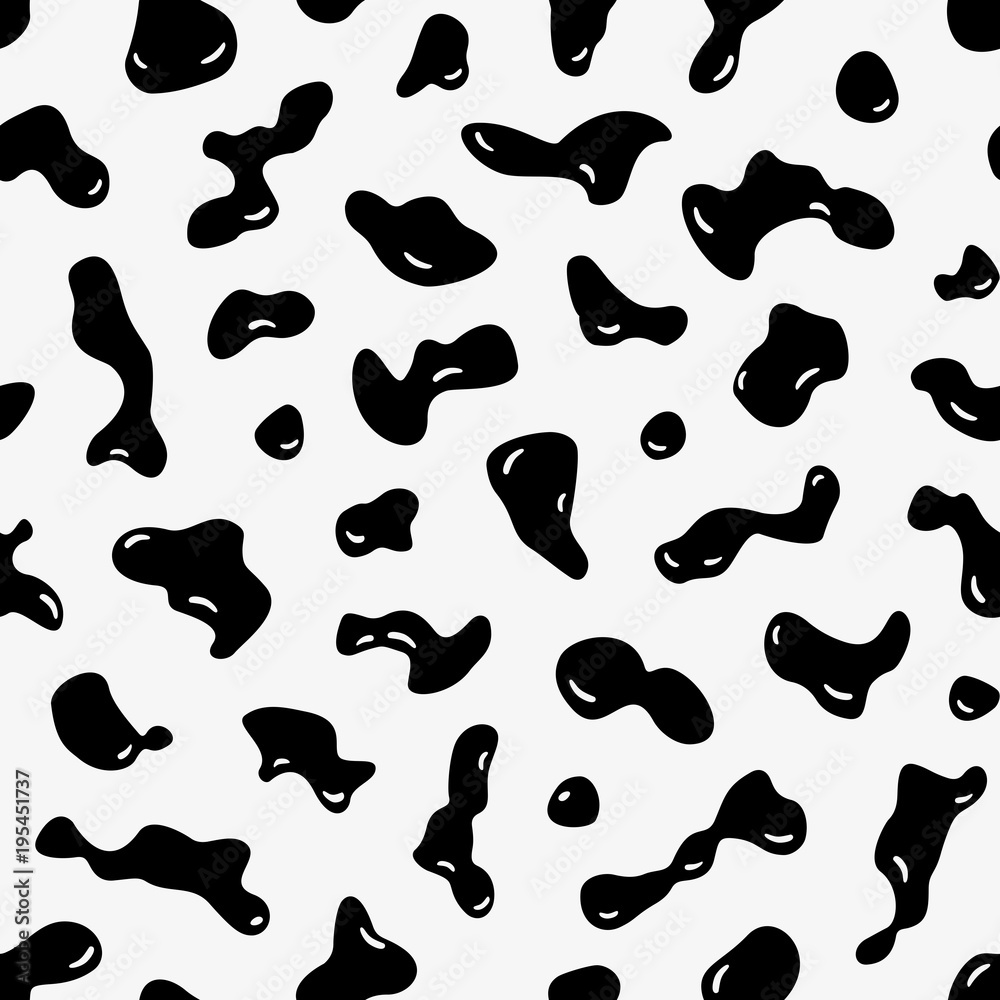 Black ink blobs. Print modern drawing background. Seamless pattern. Black ink blobs. Print modern drawing background. Seamless pattern.