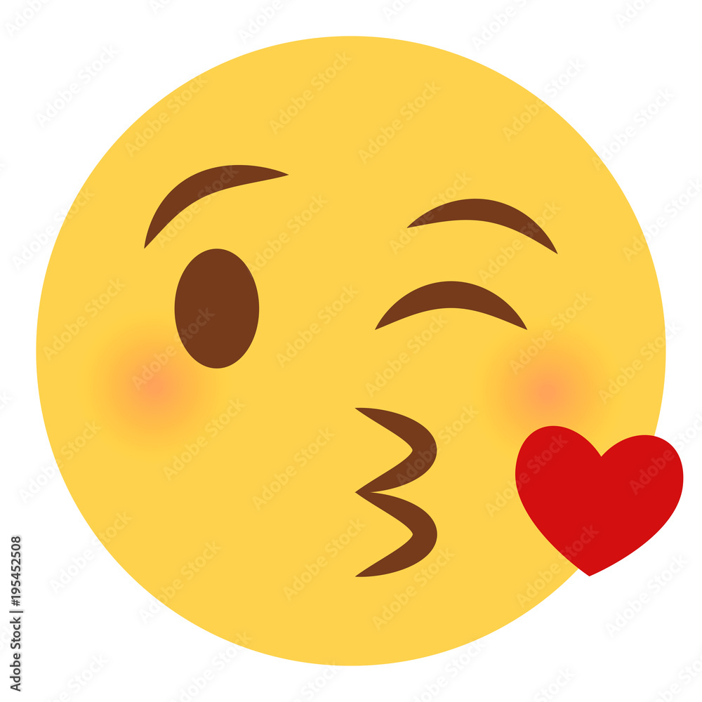 Kussmund mit Herz Emoticon Kussmund mit Herz Emoticon