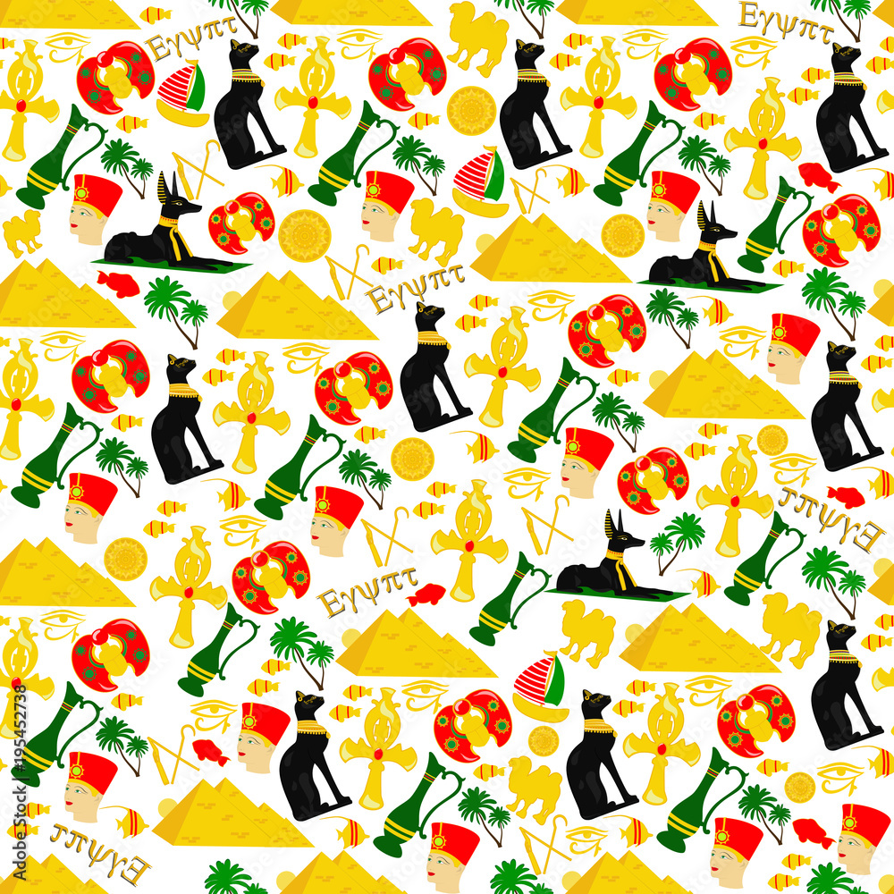 Obraz premium Seamless background on Egyptian themes