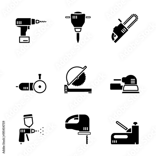 Elektrowerkzeug Iconset - Schwarz