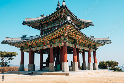 Hwaseong Fortress Seojangdae, Korean traditional architecture in Suwon, Korea