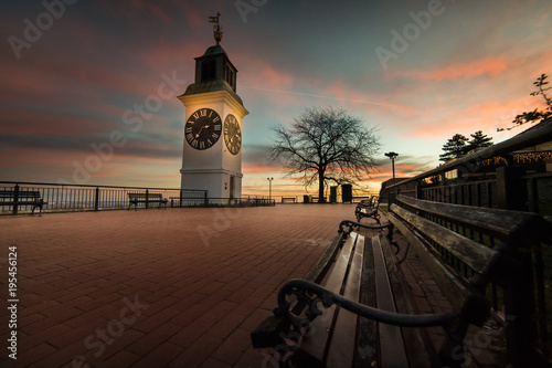 Beautiful fortress of Petrovardin on a morning sunrise photo