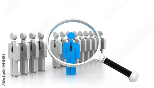 Choosing the right person. 3d illustration ..
