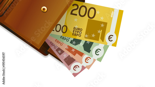 Brieftasche mit Geldscheinen - Euro