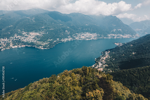 Spectacular viewpoint of Lake Como from the top of the light house - Brunate, Como, Italy - Lombardy