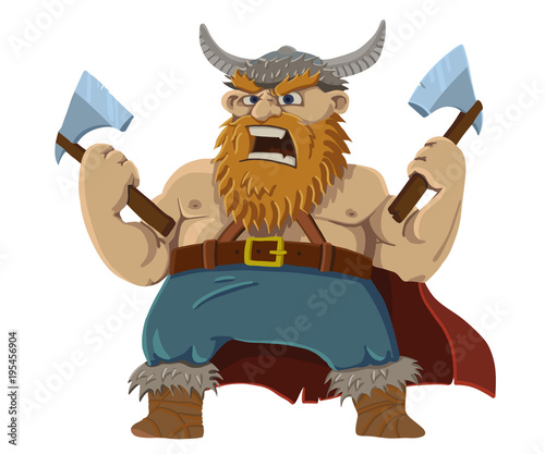 Obraz na płótnie red-bearded viking screams