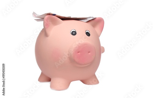 Piggy bank with money