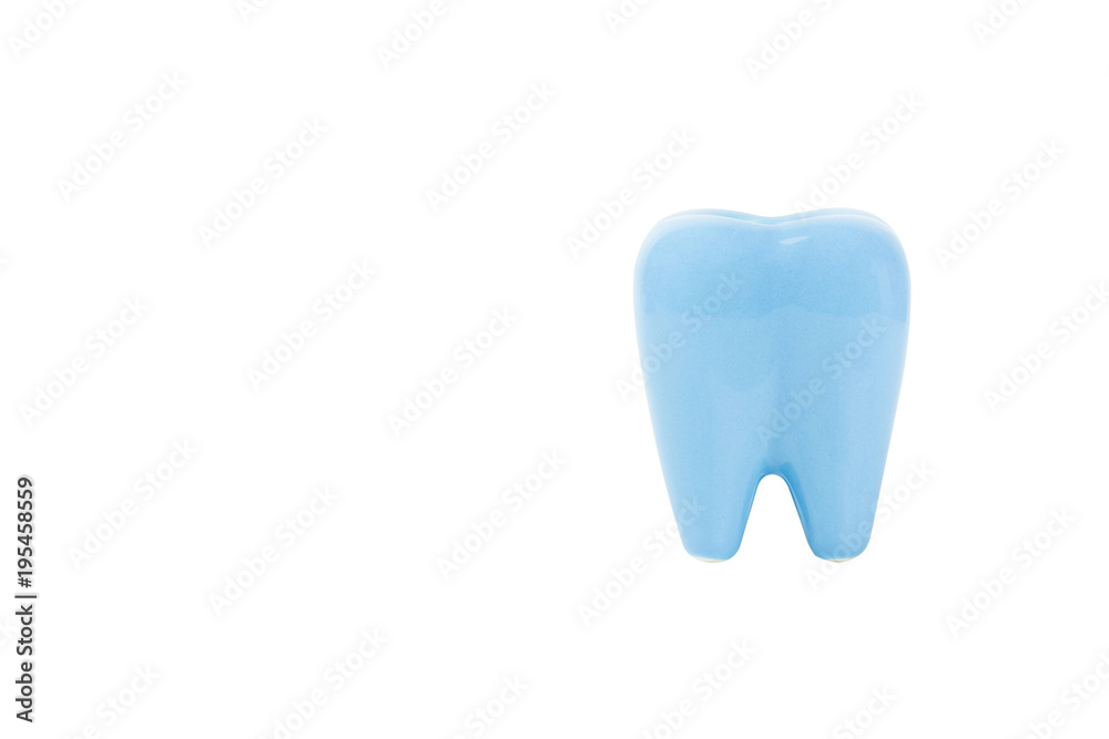 blue colour tooth ceramic isolate on white background blue colour tooth ceramic isolate on white background