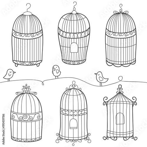 Doodle Vintage of Birdcage