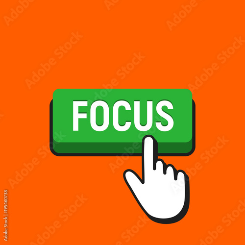 Hand Mouse Cursor Clicks the Focus Button.
