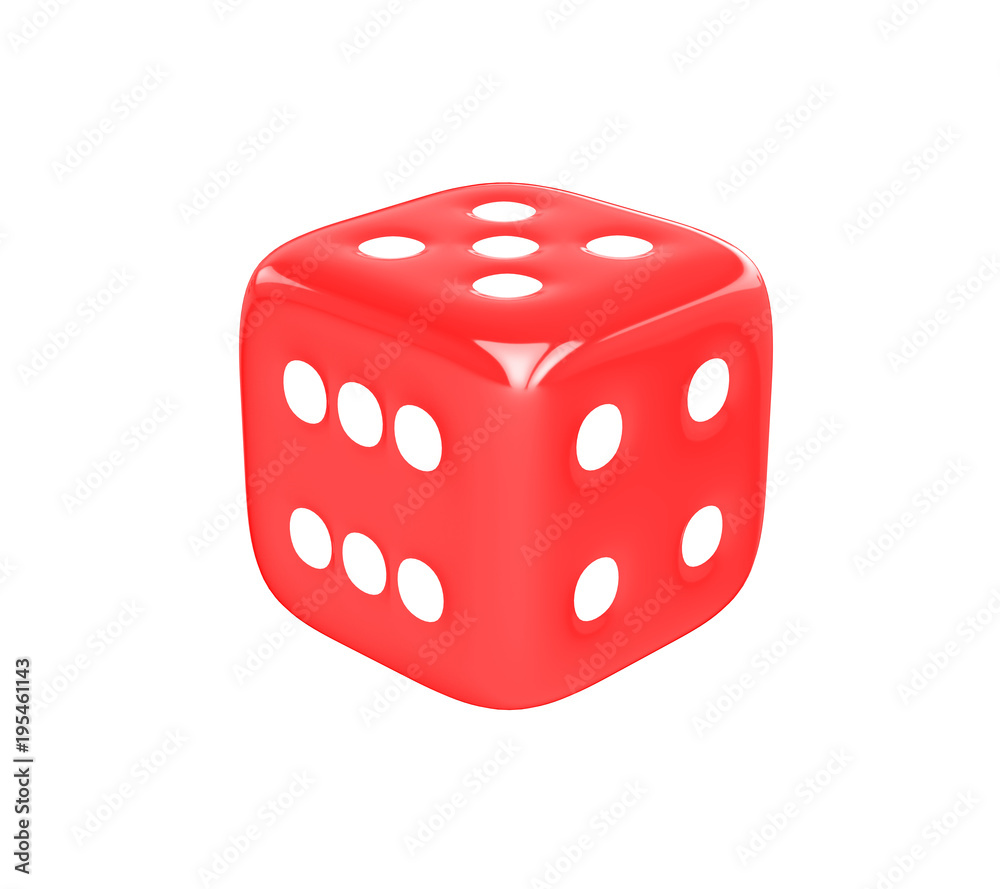 3D realistic render of red dice on white background. Clipping path. 3D realistic render of red dice on white background. Clipping path.