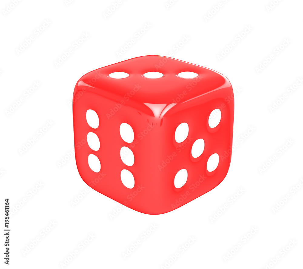 3D realistic render of red dice on white background. Clipping path. 3D realistic render of red dice on white background. Clipping path.