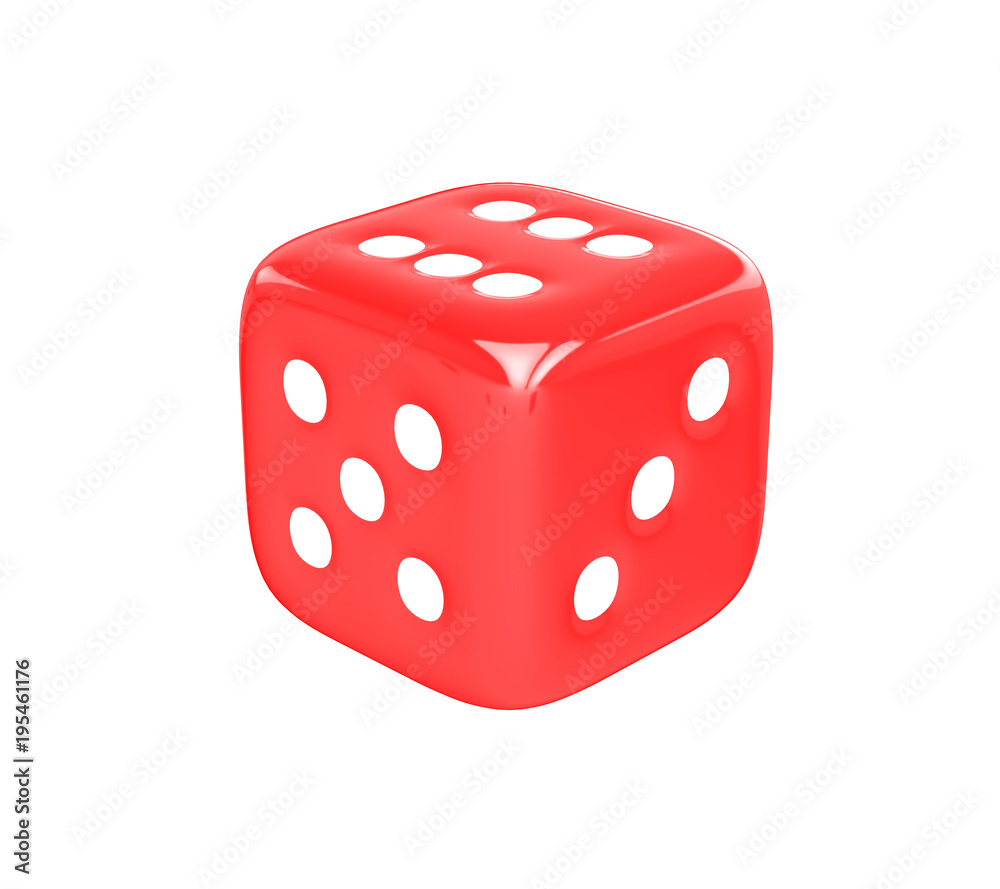 3D realistic render of red dice on white background. Clipping path. 3D realistic render of red dice on white background. Clipping path.