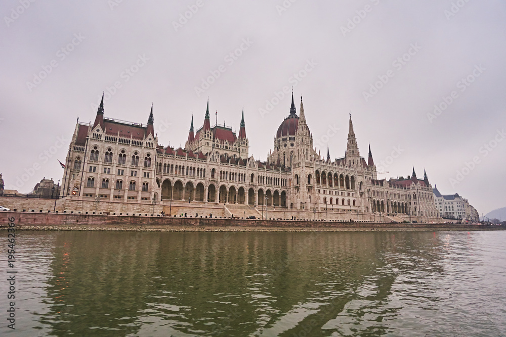 Fototapeta premium Hungarian Parliament building in city Budapest in Hungary. 