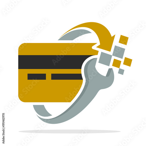 icon logo with the concept of credit card system recovery