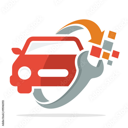 icon logo with concept for car workshop service