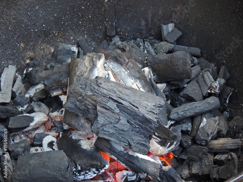 Burning charcoal detail