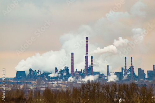 Smoke from the pipes of an industrial plant in the morning © schankz