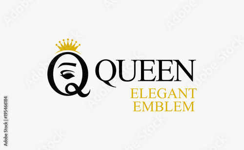 Queen - Sign that Symbolizes Beauty, Vector Emblem