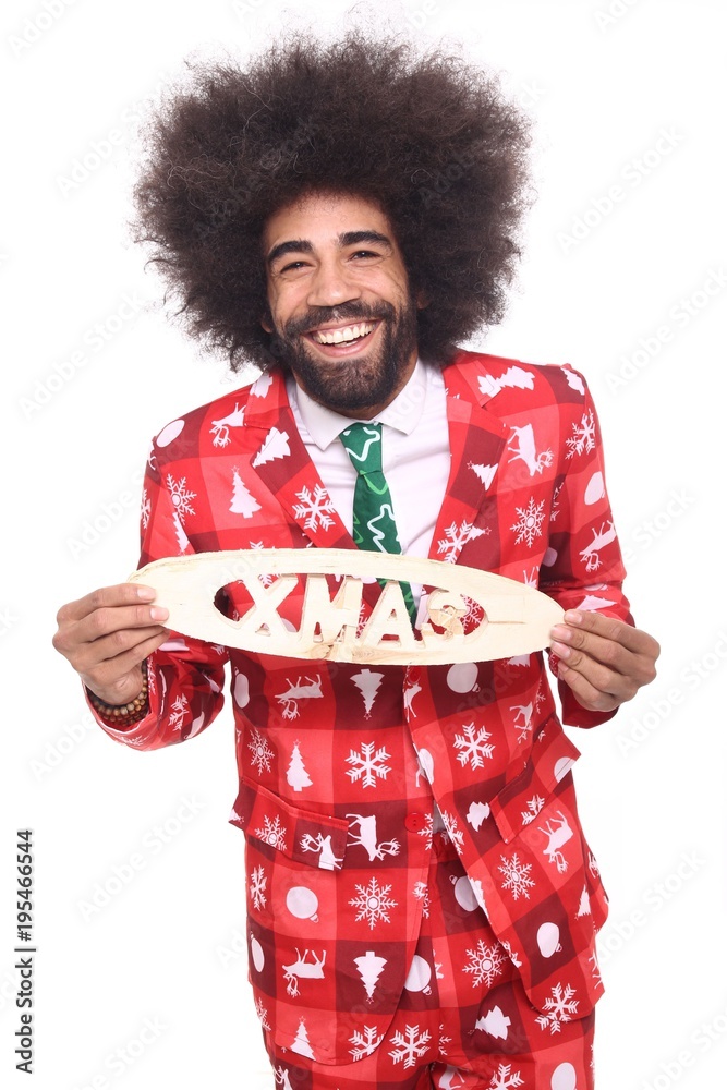 Christmas afro man Christmas afro man