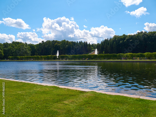 Pond near the Marley Palace. Peterhof. Saint Petersburg, Russia