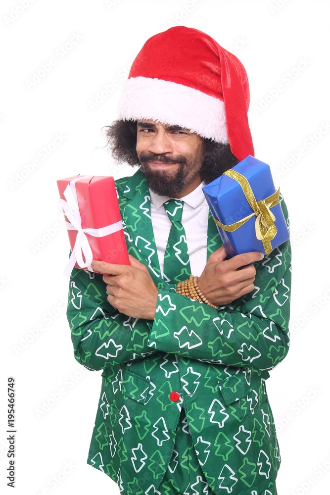 Christmas afro man Christmas afro man