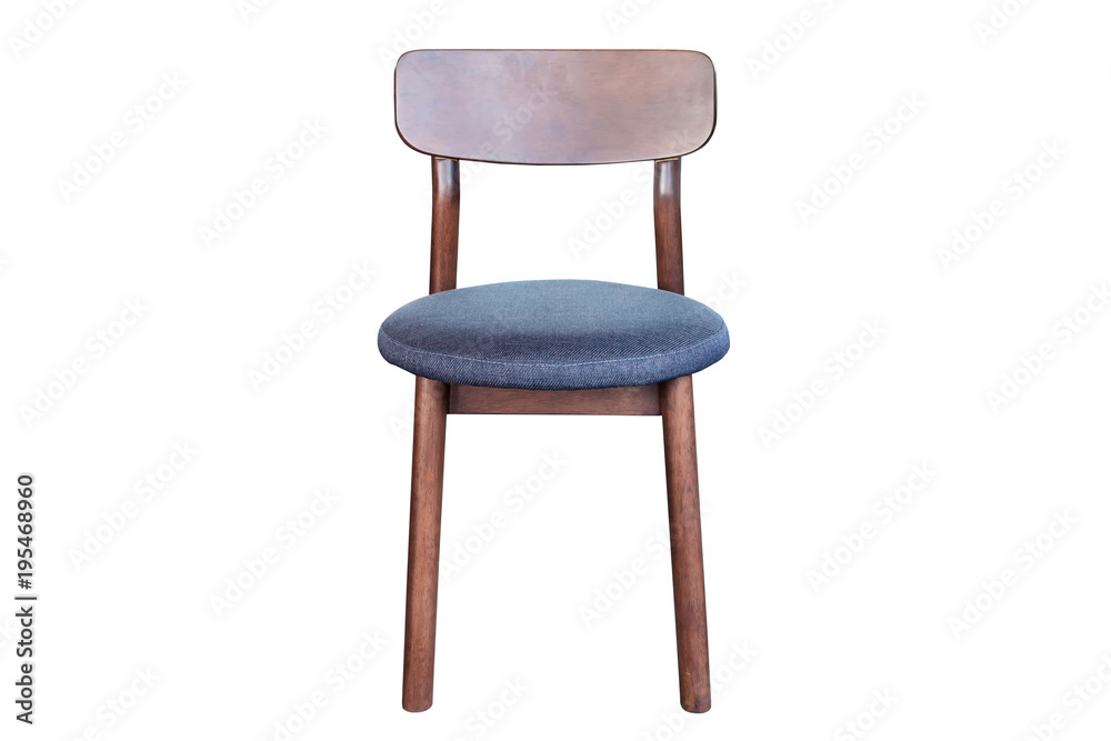 Wooden chair with fabric cushion isolated. Wooden chair with fabric cushion isolated.