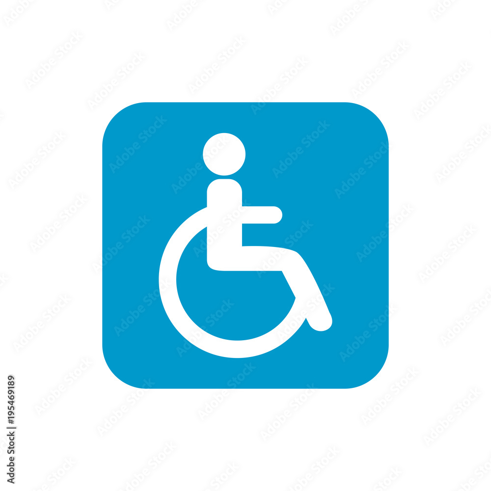 Disable icon. Person silhouette icon. Flat design. Vector illustration. Disable icon. Person silhouette icon. Flat design. Vector illustration.