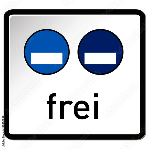 Hellblaue und dunkelblaue Plakette