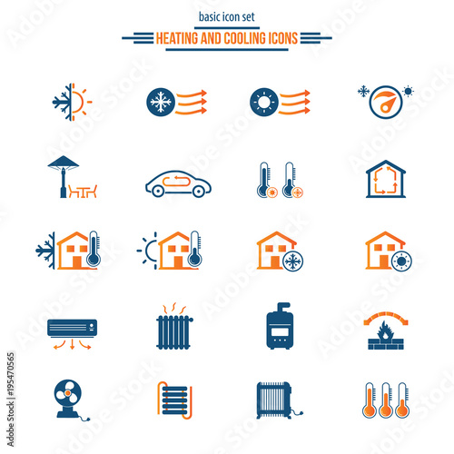 Heating and cooling icons